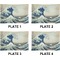 Great Wave off Kanagawa Set of Rectangular Appetizer / Dessert Plates (Approval)