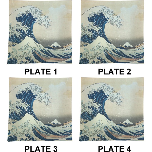 Great Wave off Kanagawa Set of Square Dinner Plates (Approval)