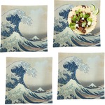 Great Wave off Kanagawa Set of 4 Glass Square Lunch / Dinner Plate 9.5"