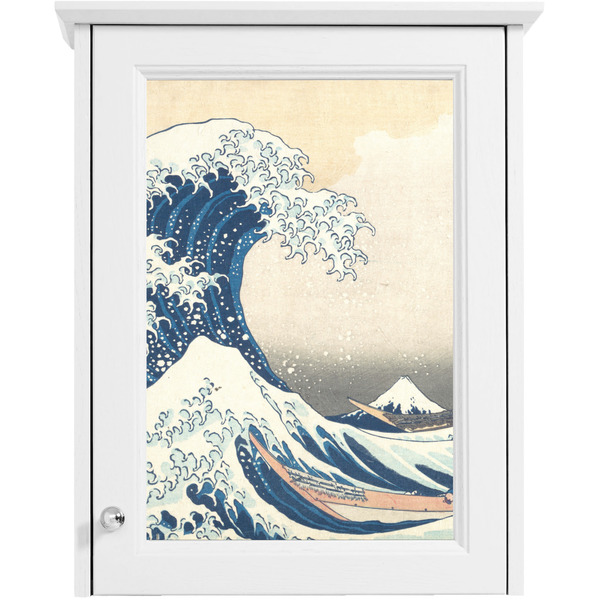 Great Wave off Kanagawa Single White Cabinet Decal