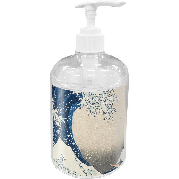 Custom Great Wave off Kanagawa Acrylic Soap & Lotion Bottle