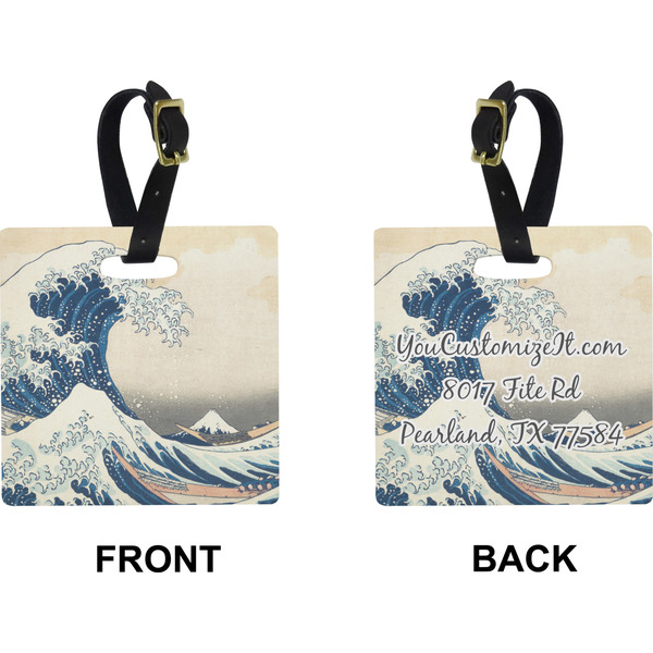 Great Wave off Kanagawa Square Luggage Tag (Front + Back)