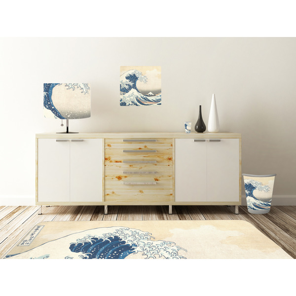 Great Wave off Kanagawa Square Wall Decal Wooden Desk