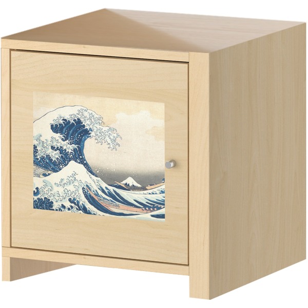 Great Wave off Kanagawa Square Wall Decal on Wooden Cabinet
