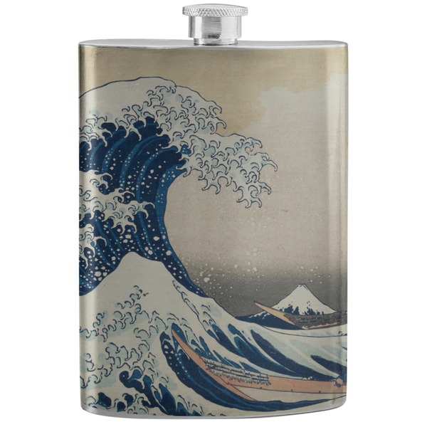 Custom Great Wave off Kanagawa Stainless Steel Flask