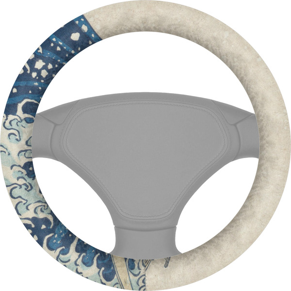 Custom Great Wave off Kanagawa Steering Wheel Cover