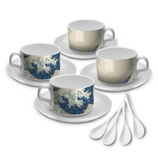 Custom Great Wave off Kanagawa Tea Cup - Set of 4