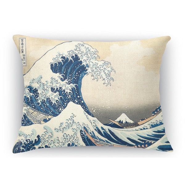 Custom Great Wave off Kanagawa Rectangular Throw Pillow Case