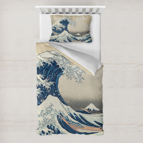 Custom Great Wave off Kanagawa Toddler Bedding Set - With Pillowcase