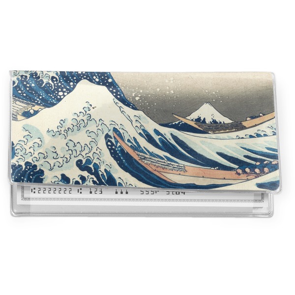Custom Great Wave off Kanagawa Vinyl Checkbook Cover