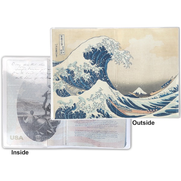 Great Wave off Kanagawa Vinyl Passport Holder - Flat Front and Back