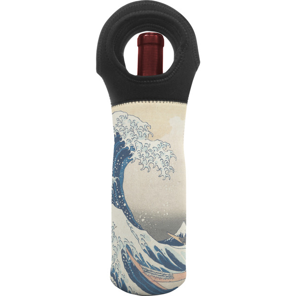 Custom Great Wave off Kanagawa Wine Tote Bag