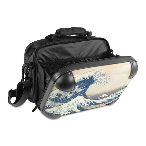 Great Wave off Kanagawa 15" Hard Shell Briefcase - Open