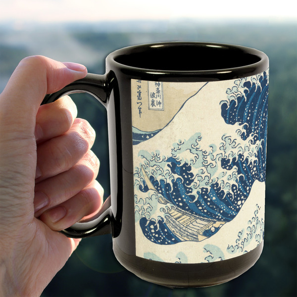 Great Wave off Kanagawa 15oz. Black Mug - LIFESTYLE
