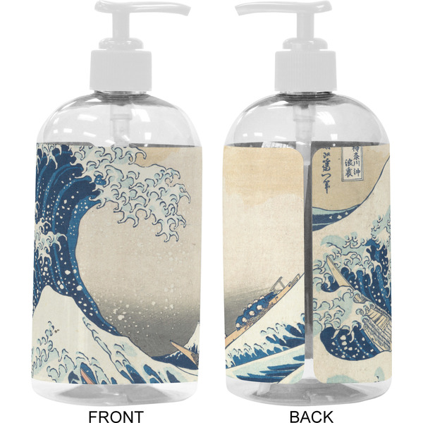 Great Wave off Kanagawa 16 oz Plastic Liquid Dispenser- Approval- White
