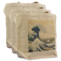 Great Wave off Kanagawa Reusable Cotton Grocery Bags - Set of 3