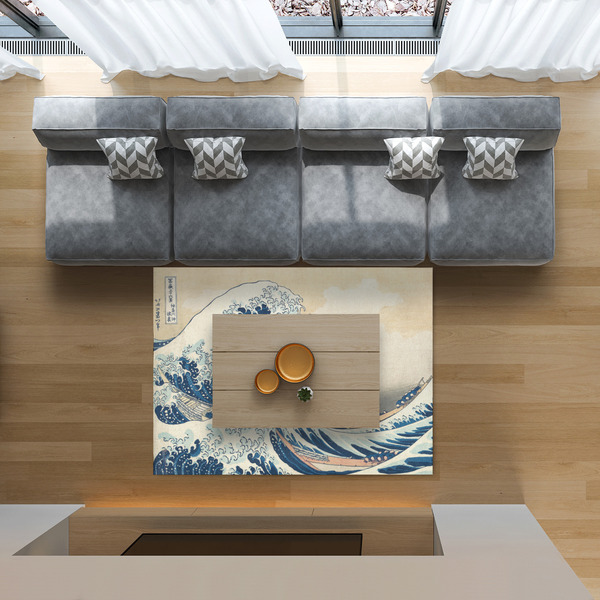 Great Wave off Kanagawa 5'x7' Indoor Area Rugs - IN CONTEXT