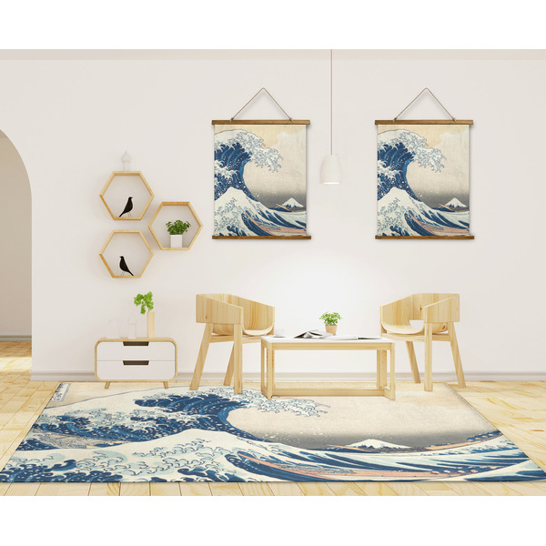 Great Wave off Kanagawa 8'x10' Indoor Area Rugs - IN CONTEXT