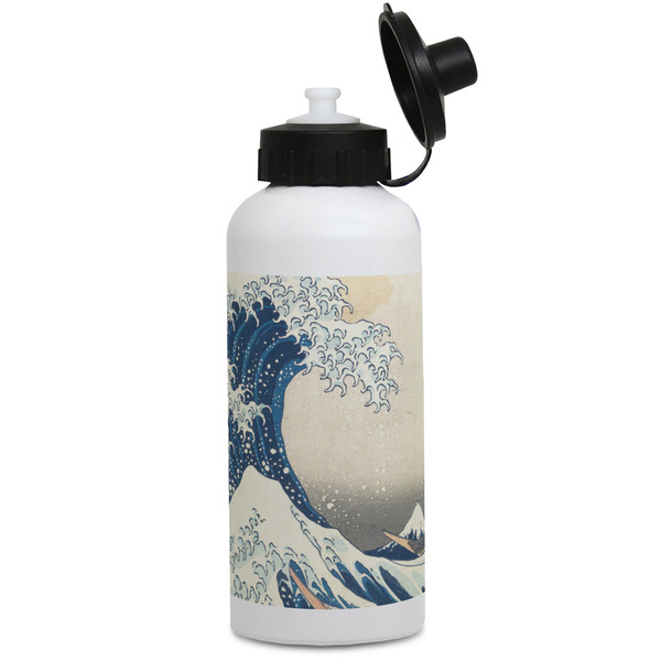 Custom Great Wave off Kanagawa Water Bottles - Aluminum - 20 oz - White