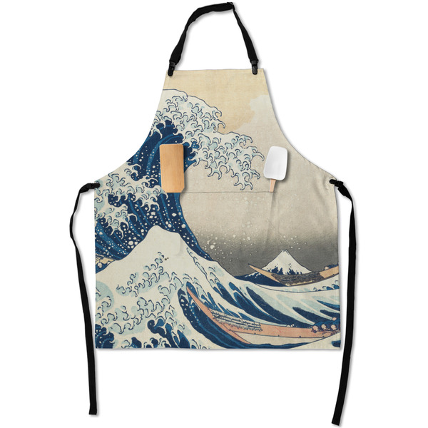 Custom Great Wave off Kanagawa Apron With Pockets