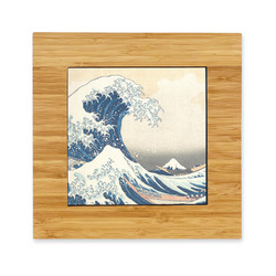 Great Wave off Kanagawa Bamboo Trivet with Ceramic Tile Insert