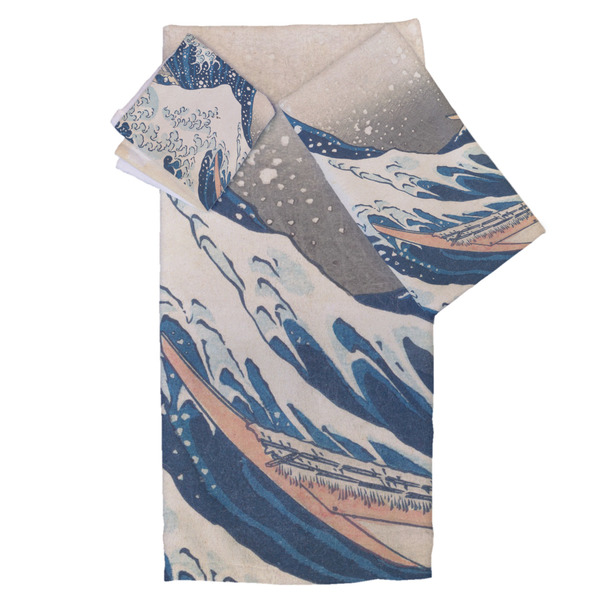 Custom Great Wave off Kanagawa Bath Towel Set - 3 Pcs