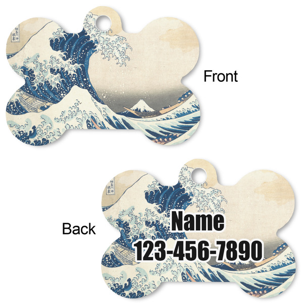 Great Wave off Kanagawa Bone Shaped Dog ID Tag - Large - Approval