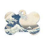 Great Wave off Kanagawa Bone Shaped Dog ID Tag - Small