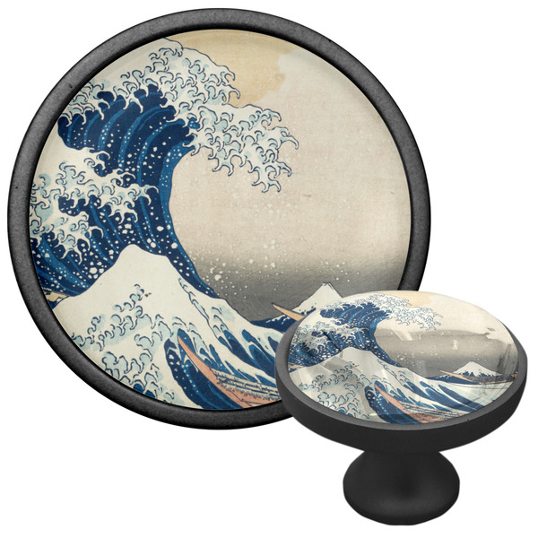Great Wave off Kanagawa Cabinet Knob - Black - Multi Angle
