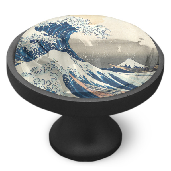 Great Wave off Kanagawa Cabinet Knob - Black - Side
