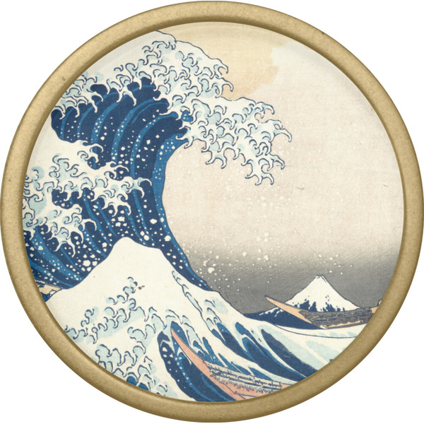 Great Wave off Kanagawa Cabinet Knob - Gold - Front