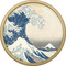 Great Wave off Kanagawa Cabinet Knob - Gold - Front