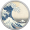 Great Wave off Kanagawa Cabinet Knob - Nickel - Front