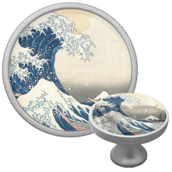 Custom Great Wave off Kanagawa Cabinet Knob (Silver)