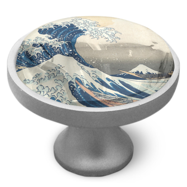 Great Wave off Kanagawa Cabinet Knob - Nickel - Side