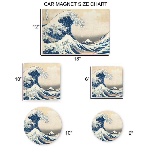 Great Wave off Kanagawa Car Magnets - SIZE CHART