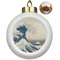 Great Wave off Kanagawa Ceramic Ball Ornaments - Poinsettia Garland