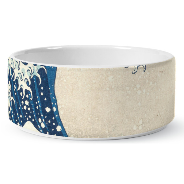 Great Wave off Kanagawa Ceramic Dog Bowl - Medium - Front
