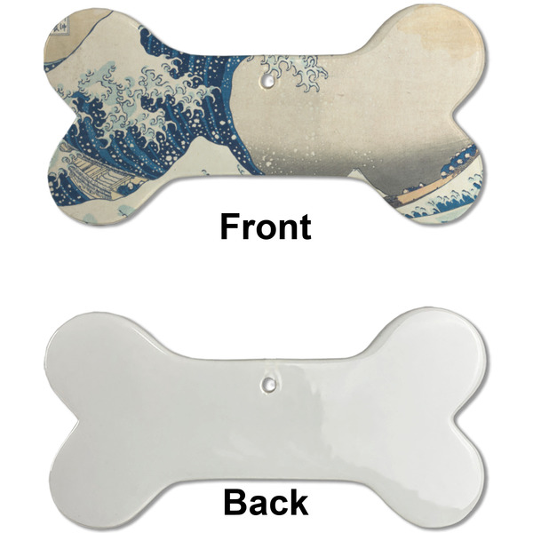 Great Wave off Kanagawa Ceramic Flat Ornament - Bone Front & Back Single Print (APPROVAL)