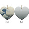Great Wave off Kanagawa Ceramic Flat Ornament - Heart Front & Back (APPROVAL)