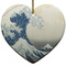 Great Wave off Kanagawa Ceramic Flat Ornament - Heart (Front)