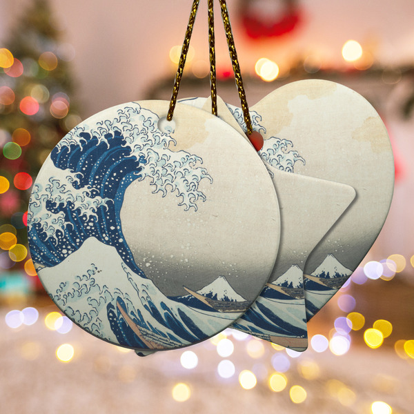 Custom Great Wave off Kanagawa Ceramic Ornament