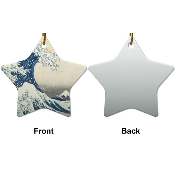 Great Wave off Kanagawa Ceramic Flat Ornament - Star Front & Back (APPROVAL)
