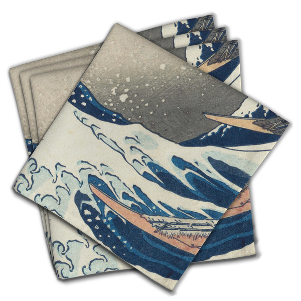 Custom Great Wave off Kanagawa Cloth Napkins (Set of 4)