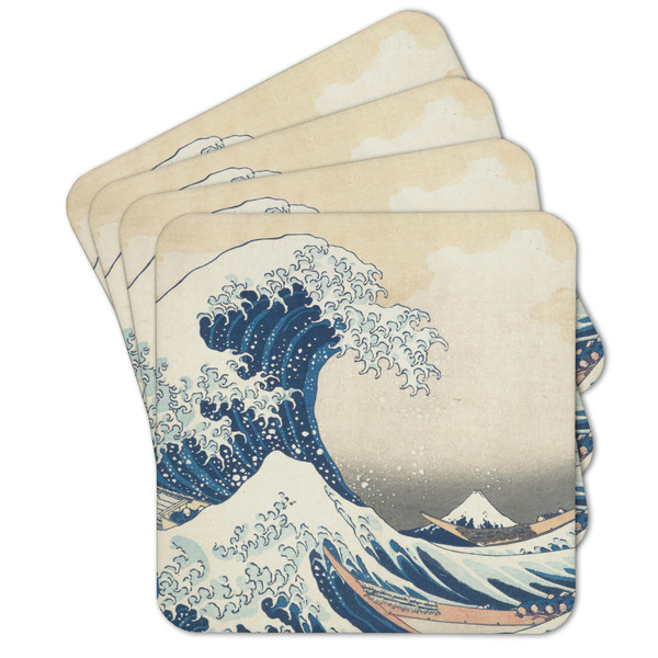 Custom Great Wave off Kanagawa Cork Coaster - Set of 4