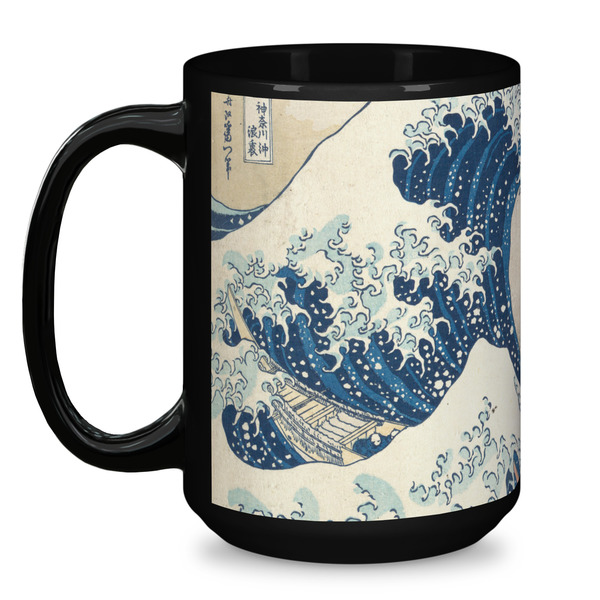 Great Wave off Kanagawa Coffee Mug - 15 oz - Black