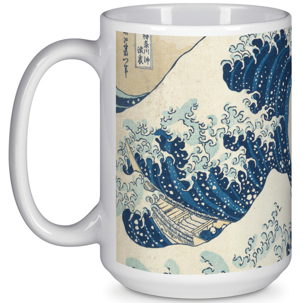 Custom Great Wave off Kanagawa 15 Oz Coffee Mug - White