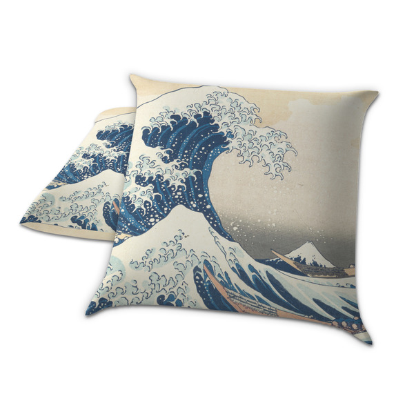 Great Wave off Kanagawa Decorative Pillow Case - TWO