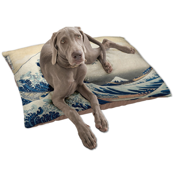 Custom Great Wave off Kanagawa Dog Bed - Large
