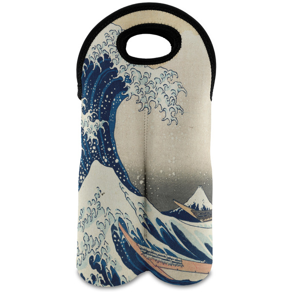 Custom Great Wave off Kanagawa Wine Tote Bag (2 Bottles)